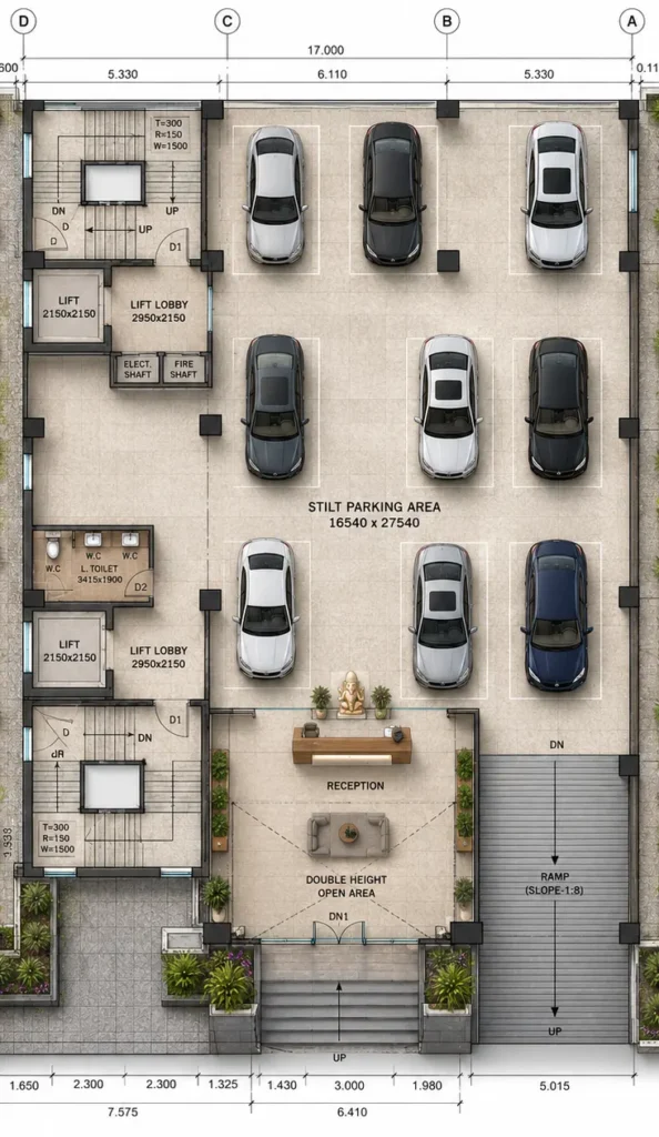 1STILT FLOOR PLAN